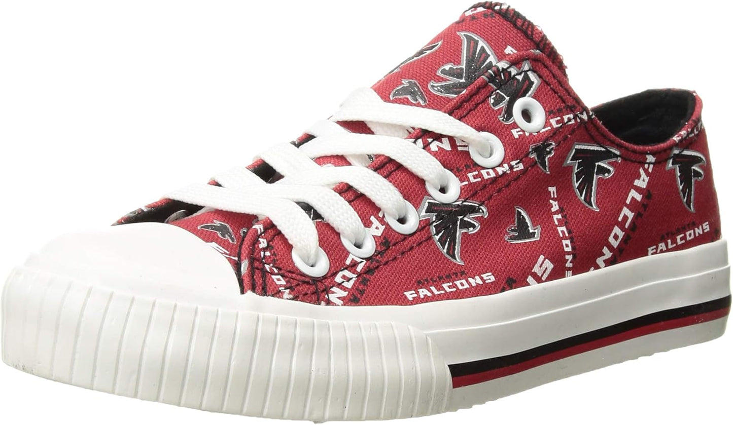 FOCO Women's NFL Team Logo Glitter Low Top Canvas Sneakers