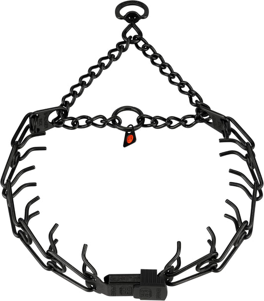 Herm Sprenger Black Stainless Steel Dog Collar for Training