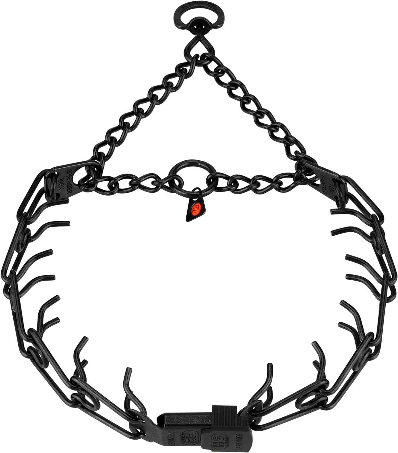 Herm Sprenger Black Stainless Steel Dog Collar for Training