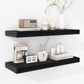 Fun Memories 24 in Floating Shelves - Deep Rustic Black, 2 Pack