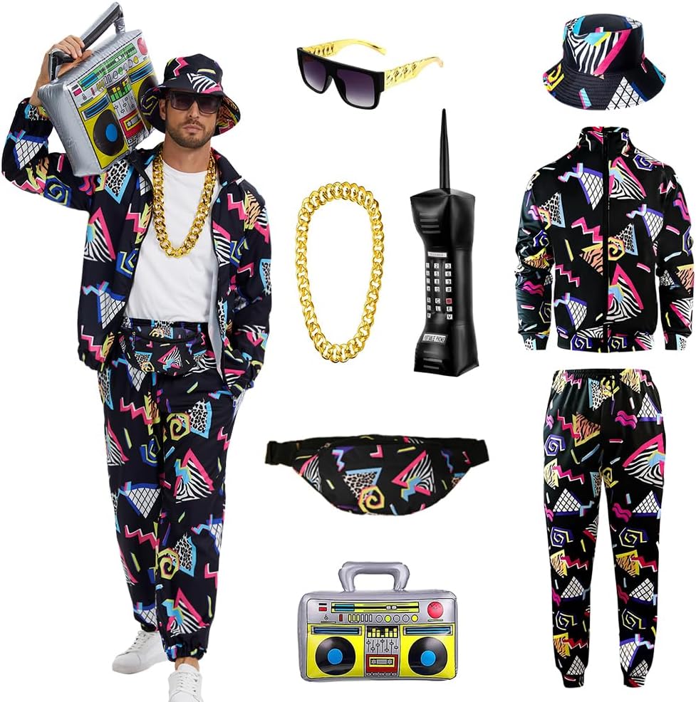 Retro 80s 90s Outfit for Men - Complete Vintage Costume Set