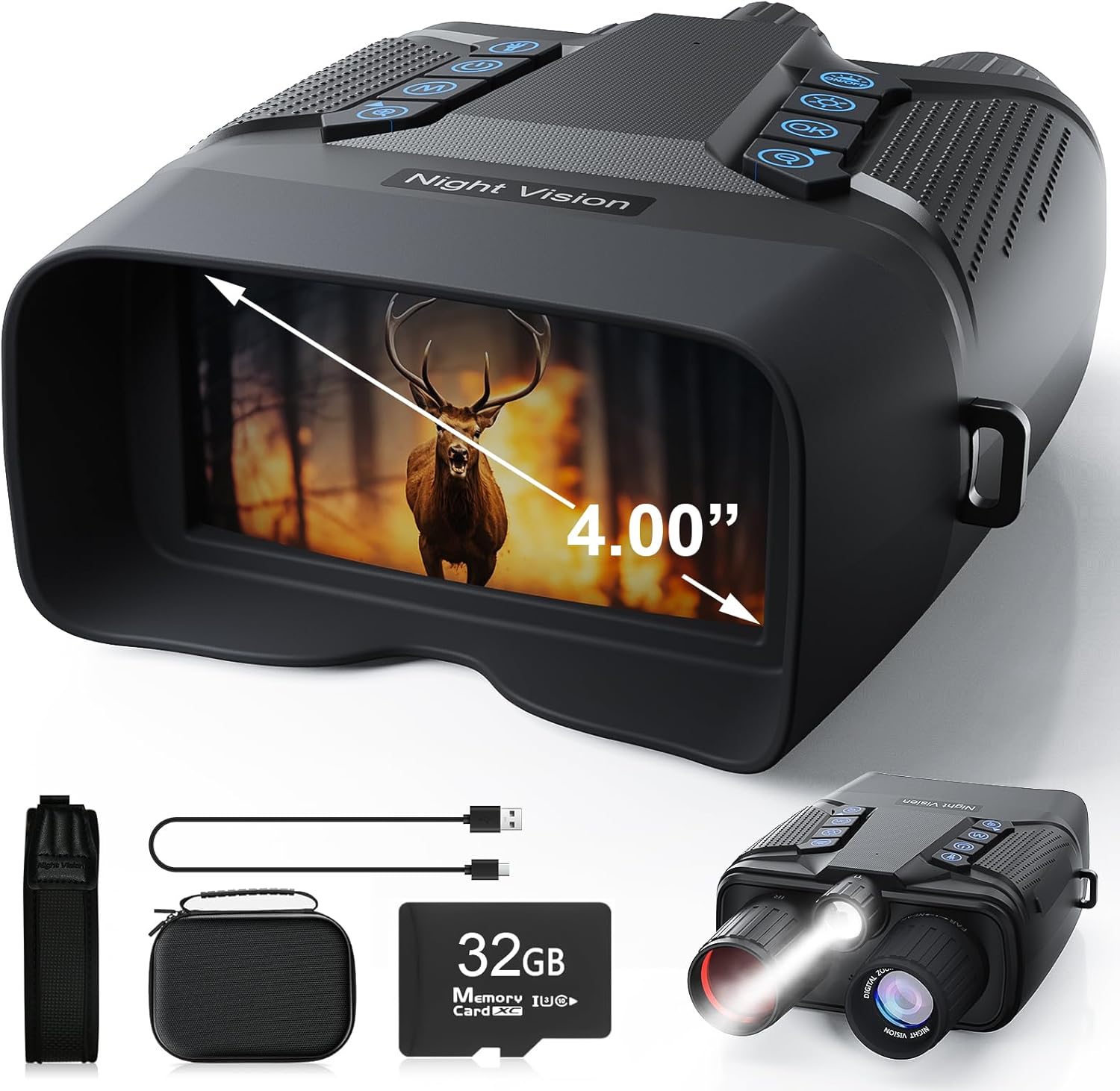 Night Vision Goggles with 4K UHD Video for Camping and Hunting