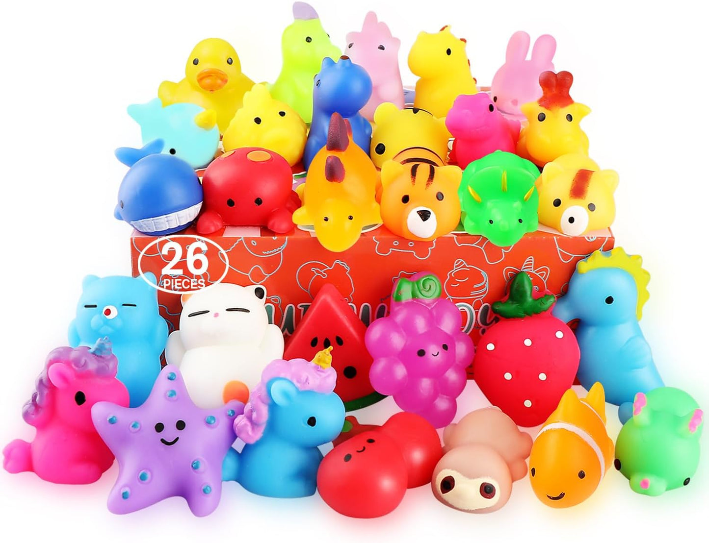 28 Pack Kawaii Cat Mochi Squishies - Stress Reliever Party Favors