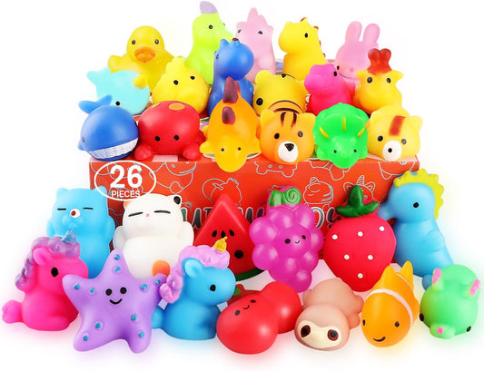 28 Pack Kawaii Cat Mochi Squishies - Stress Reliever Party Favors