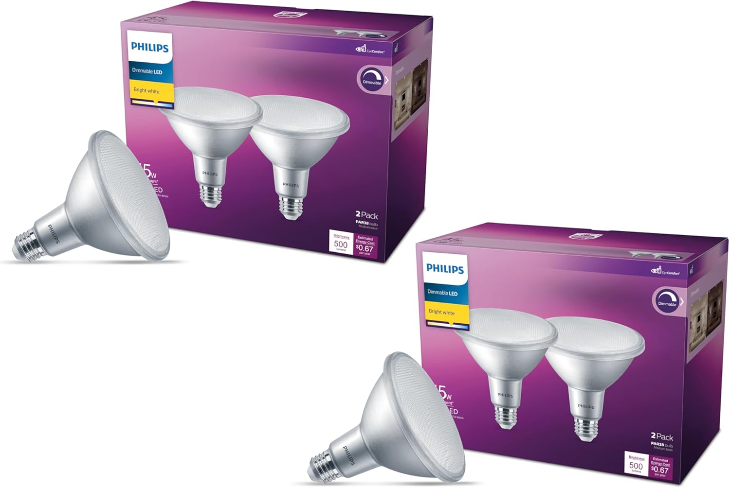 Philips LED 120W PAR38 Bright White Bulbs for Home Lighting