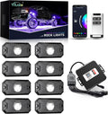 YiLaie RGB LED Rock Lights Kit 8Pods with App and RF Remote - Bright