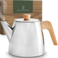 Tea Pot with Infuser - Double Wall Stainless Steel Teapot - Drip Free