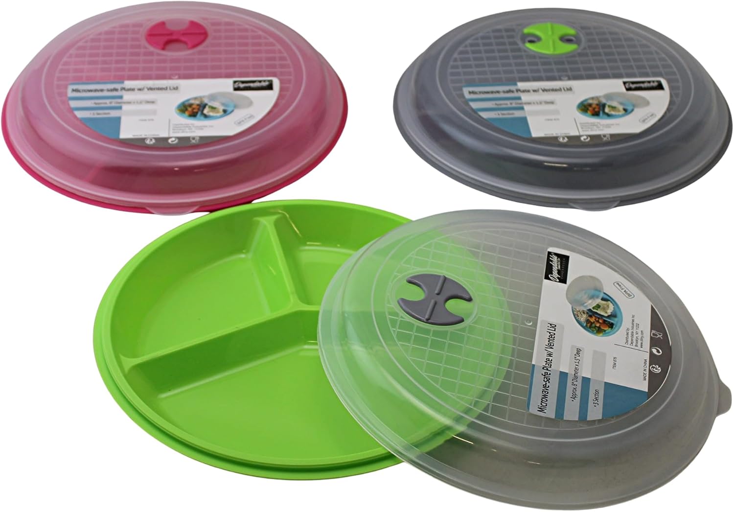 Meal Prep Made Easy: 3-Pack Vented Microwave Plates