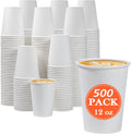 Lamosi 500 Count 12 oz Paper Coffee Cups - Thick, Leak-Resistant Pack
