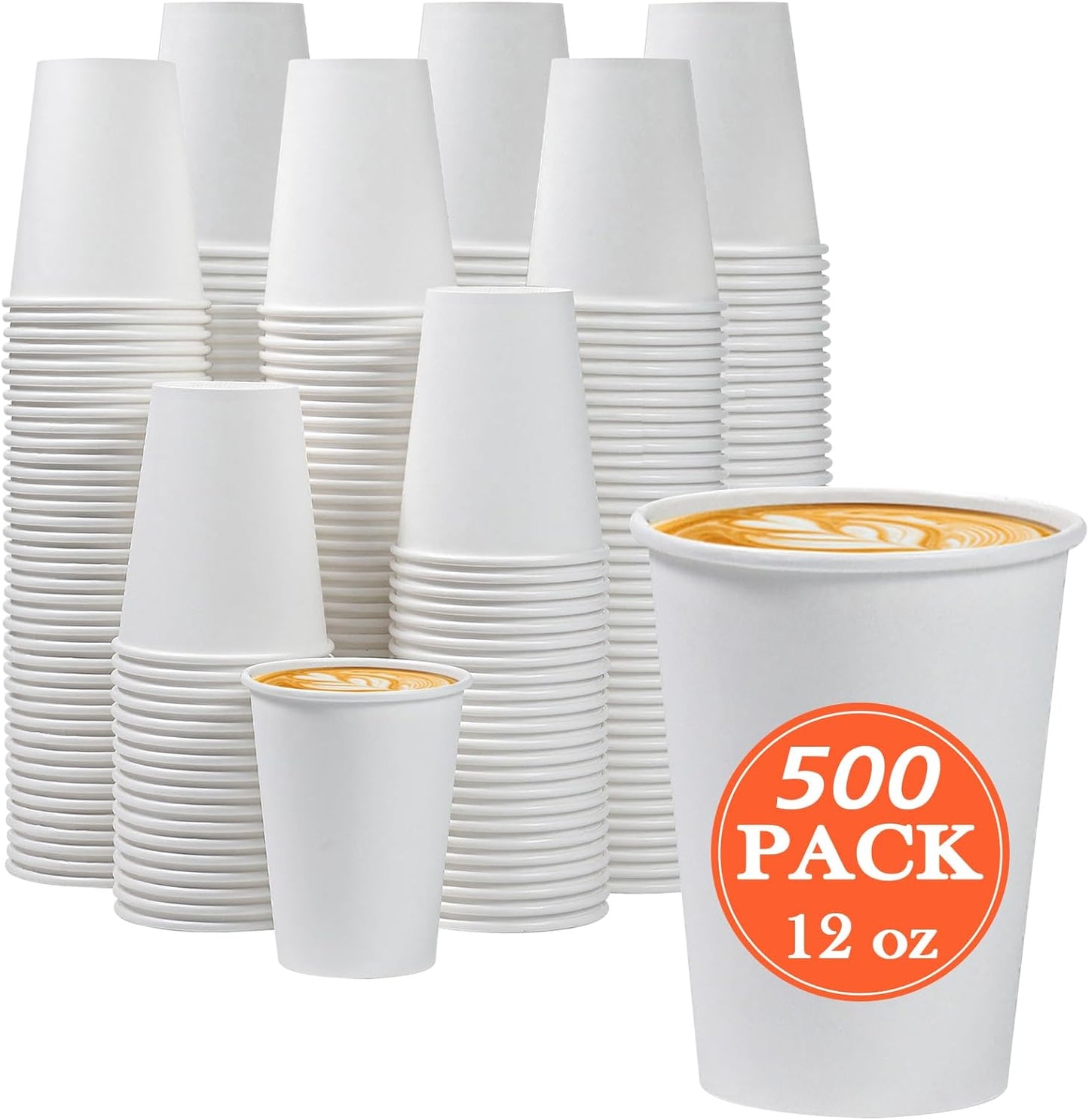 12 oz Disposable Paper Coffee Cups for Hot or Cold Drinks