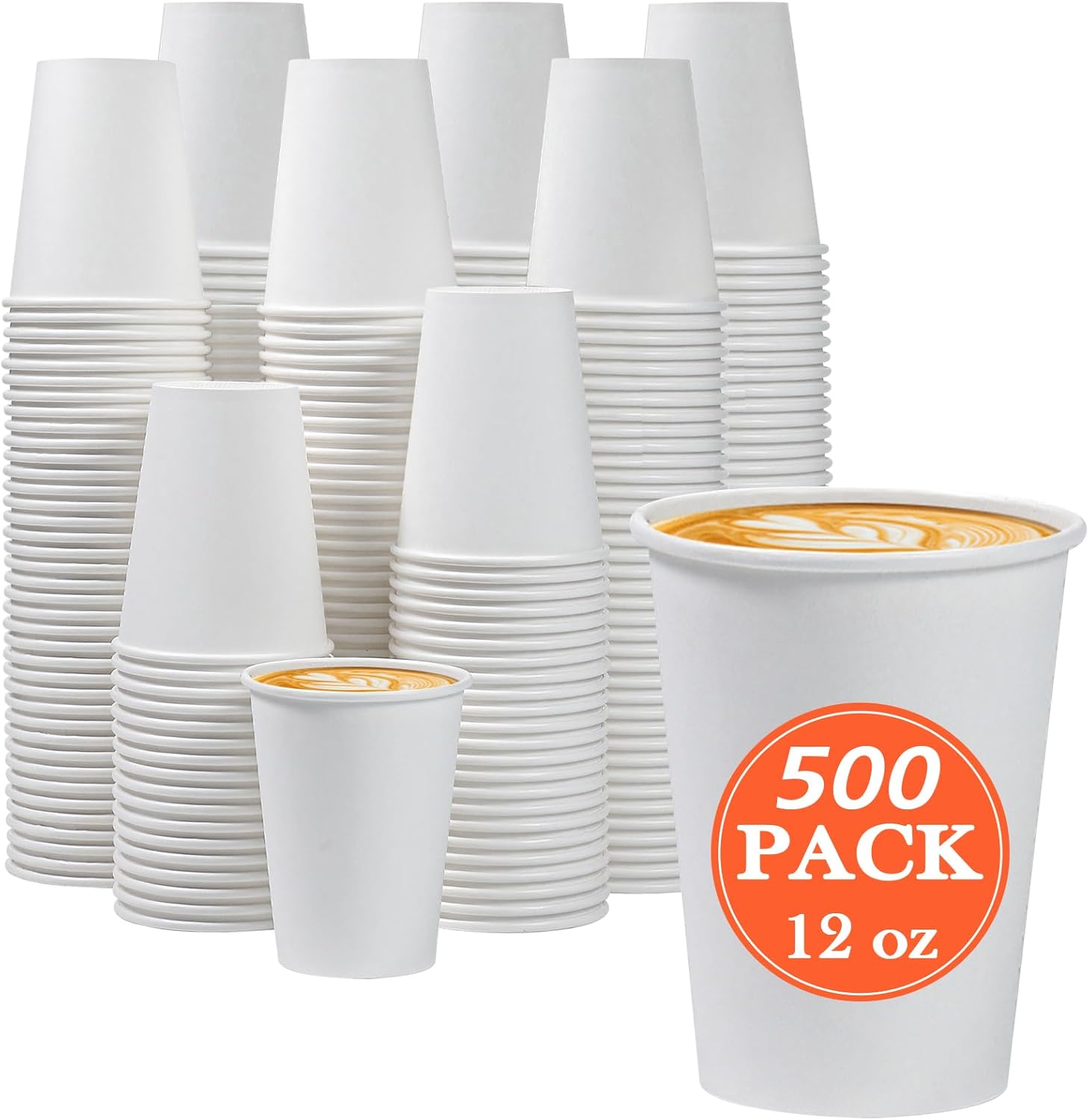 12 oz Disposable Paper Coffee Cups for Hot or Cold Drinks