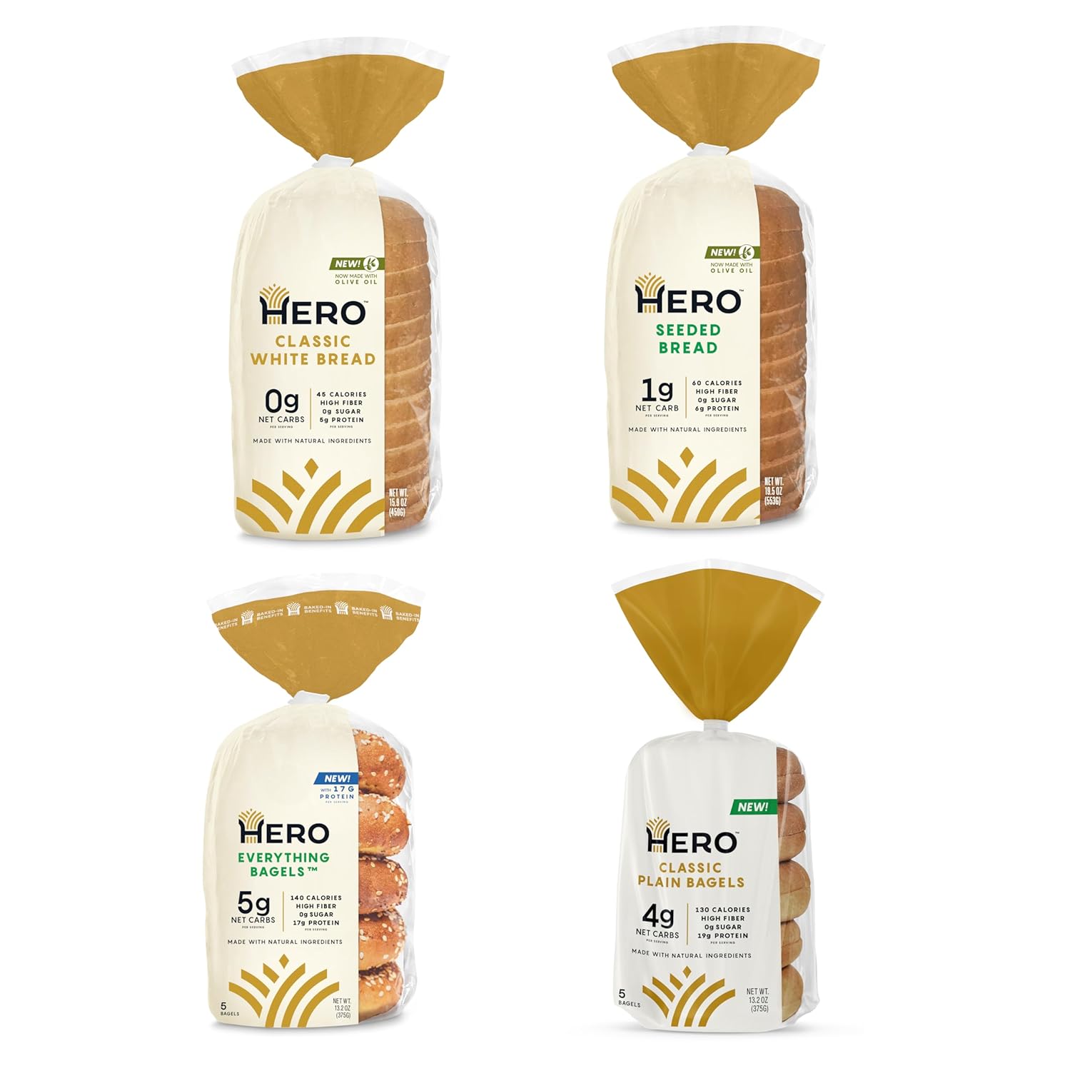 Hero Bread Toaster Treats Bundle - High Fiber, 0g Sugar Goodness
