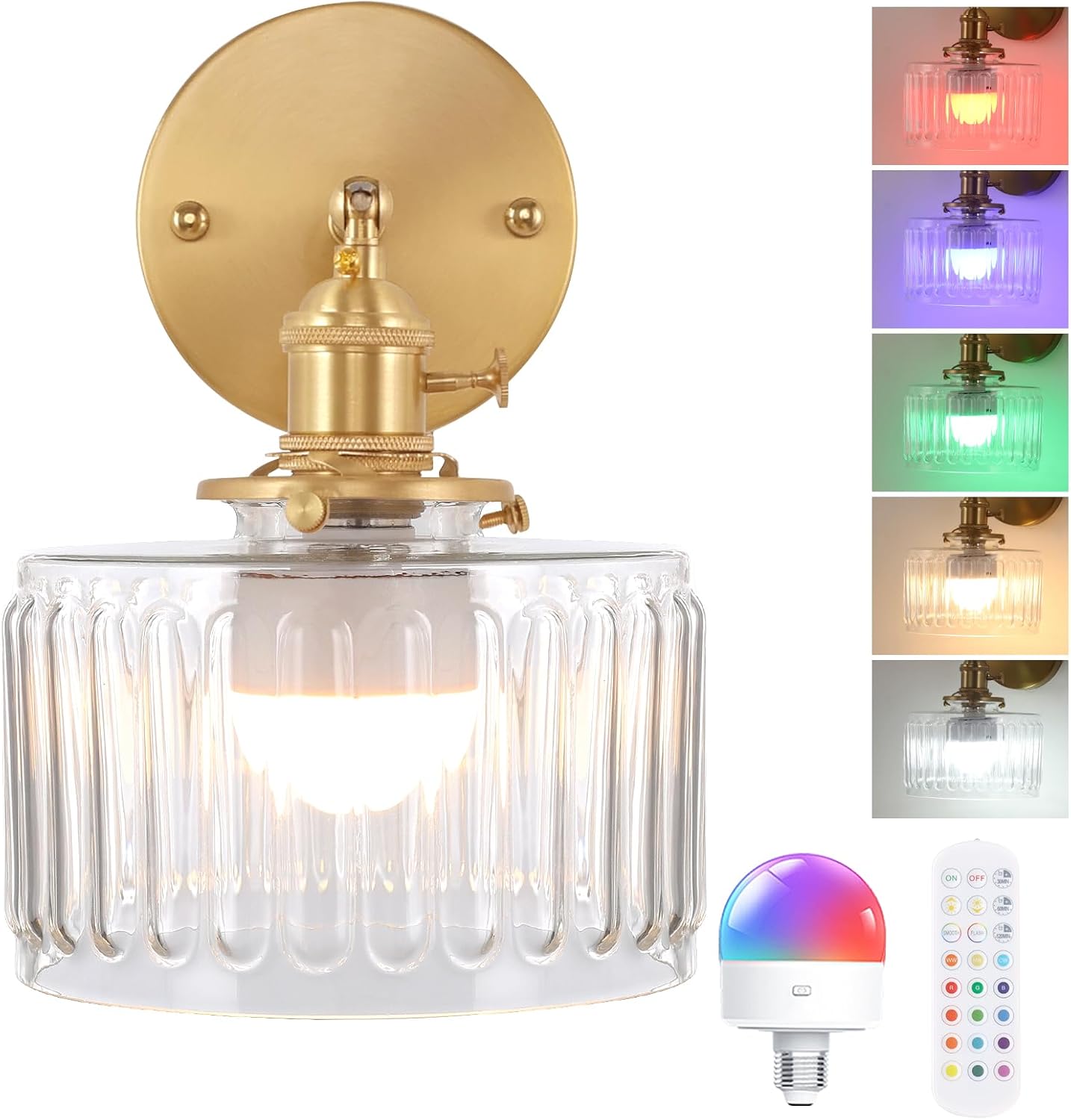 Vintage Battery Operated Wall Sconce with Remote Control