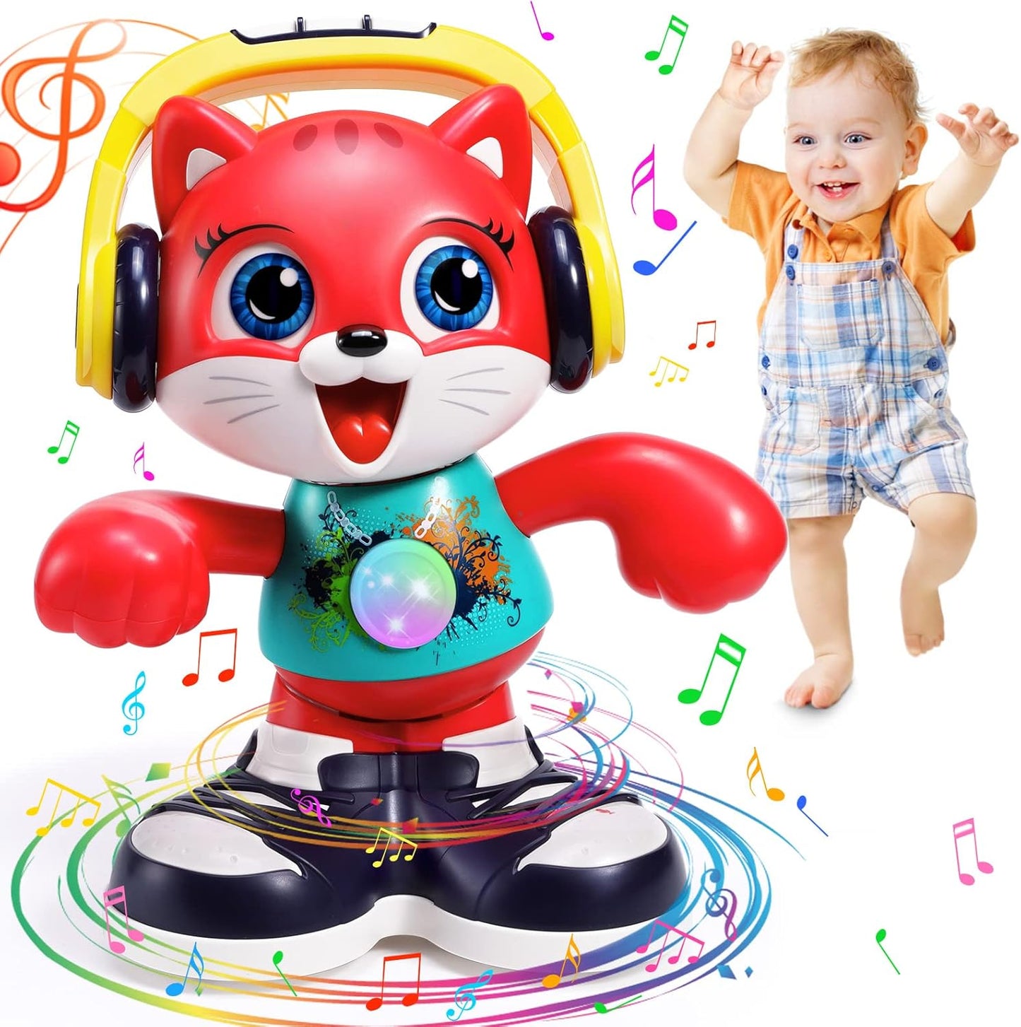 Dancing Cat Toy for 1 Year Olds - Music & Recording Fun!