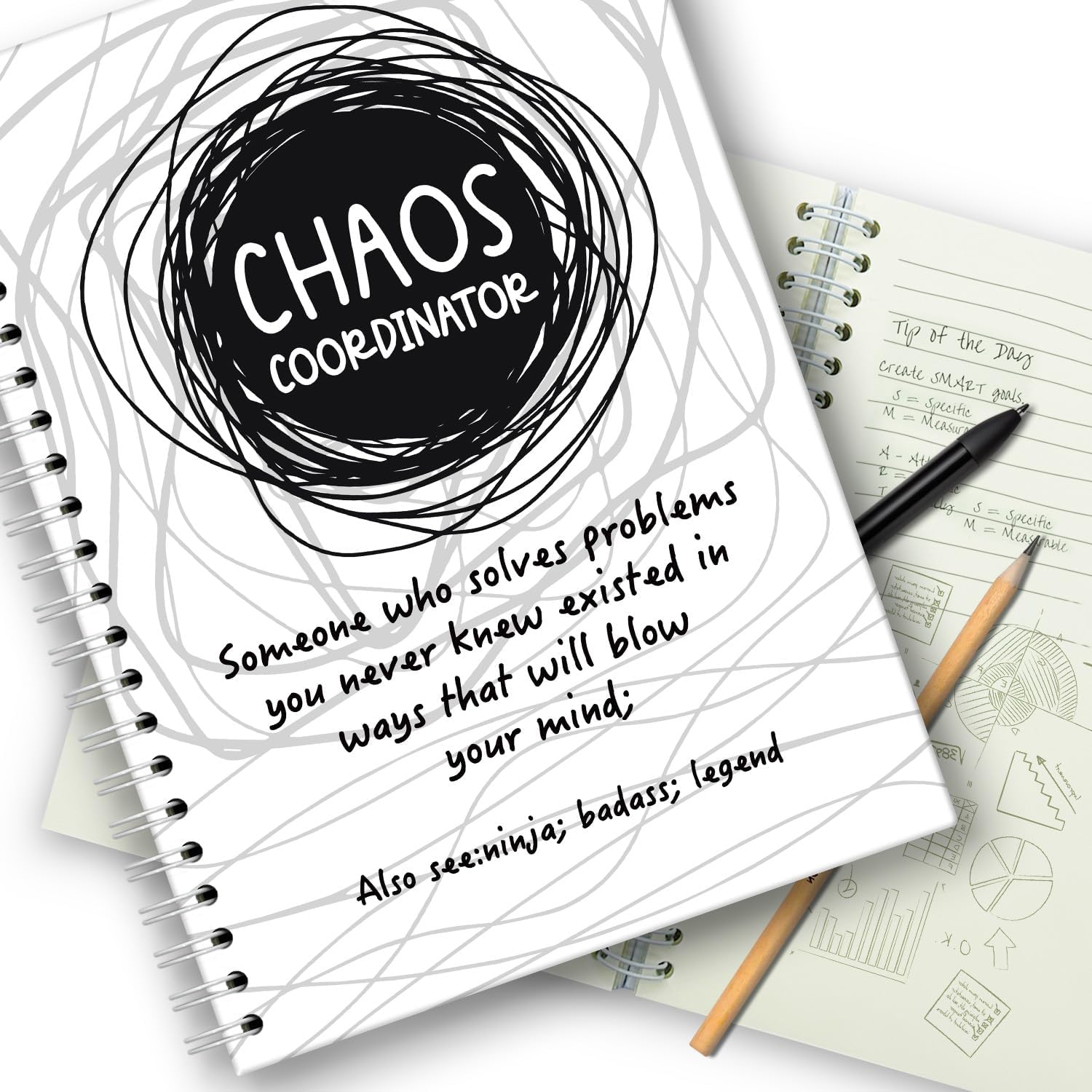 Chaos Coordinator Spiral Notebook - 160 Pages