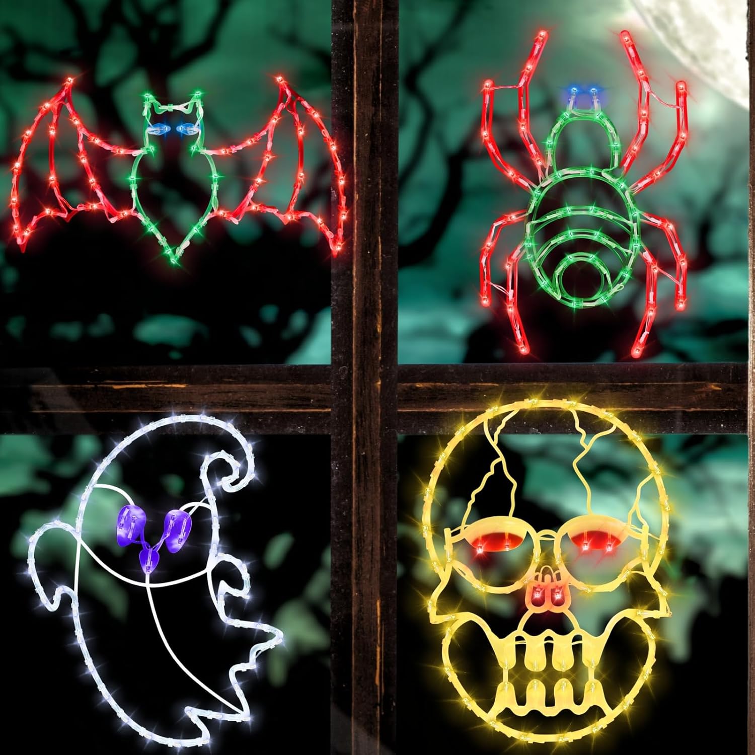 Halloween Decorations - 16in Silhouette Lights for Spooky Decor