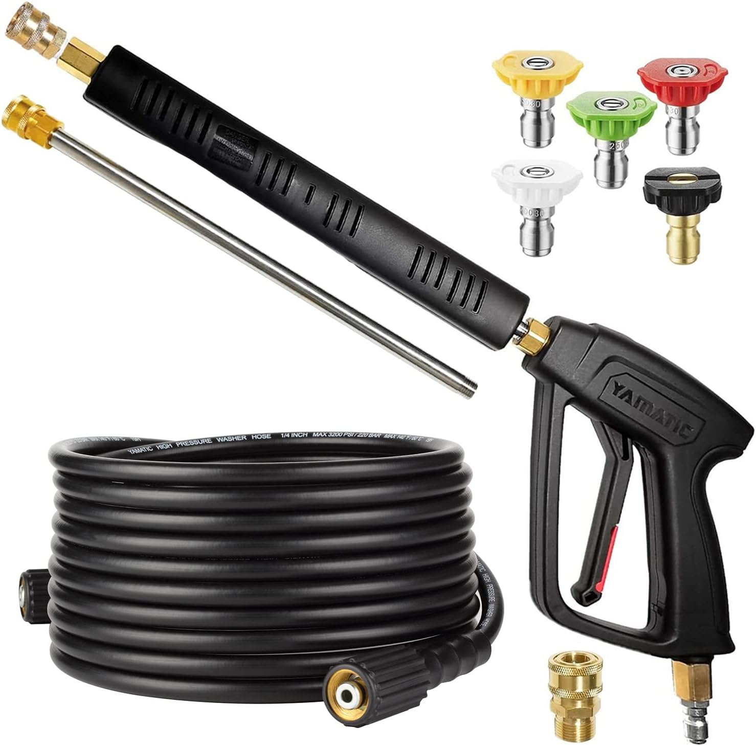 YAMATIC Pressure Washer Kit: 25ft Kink Resistant Hose for Ryobi & More