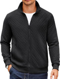 Lightweight men's quilted zip sweatshirt with mock neck by Coofandy