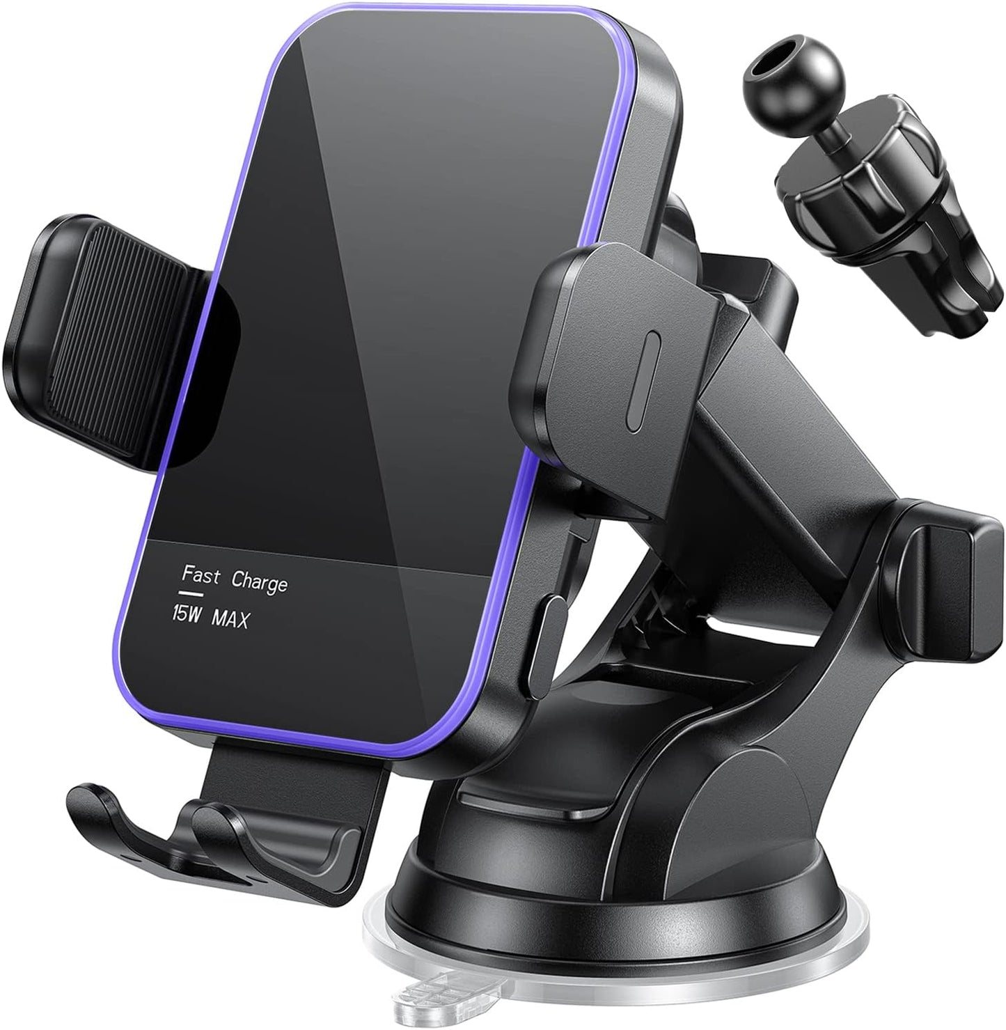 15W Wireless Car Charger for iPhone & Samsung - Auto Clamping Holder