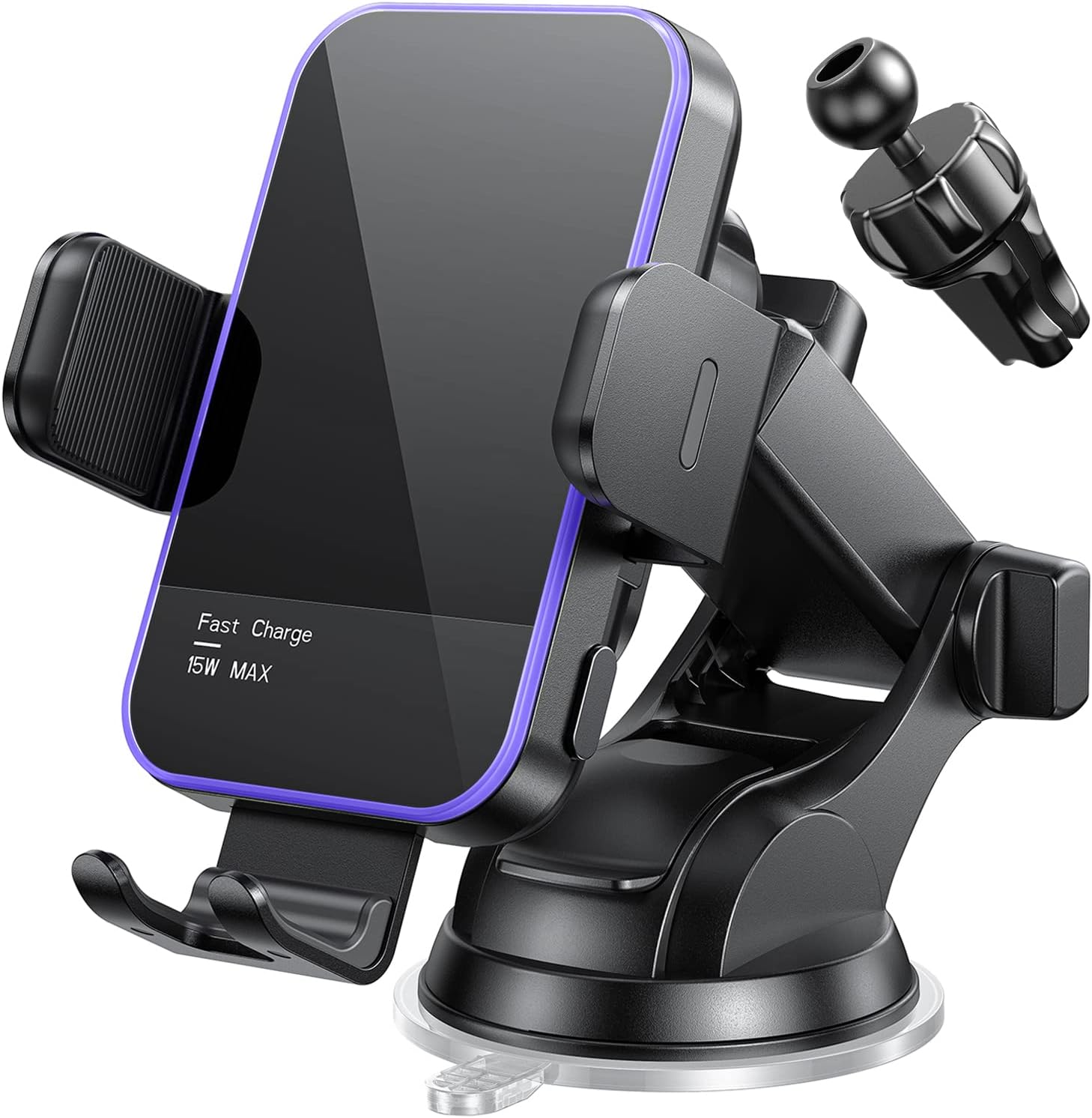 15W Wireless Car Charger for iPhone & Samsung - Auto Clamping Holder