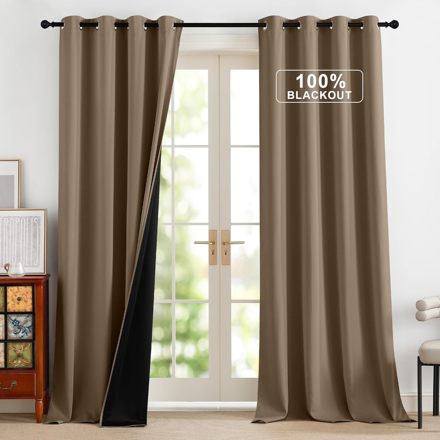 NICETOWN 100% Blackout Curtains for Bedroom and Living Room