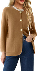 Chic Langwyqu women's button-up sweater blazer for everyday wear