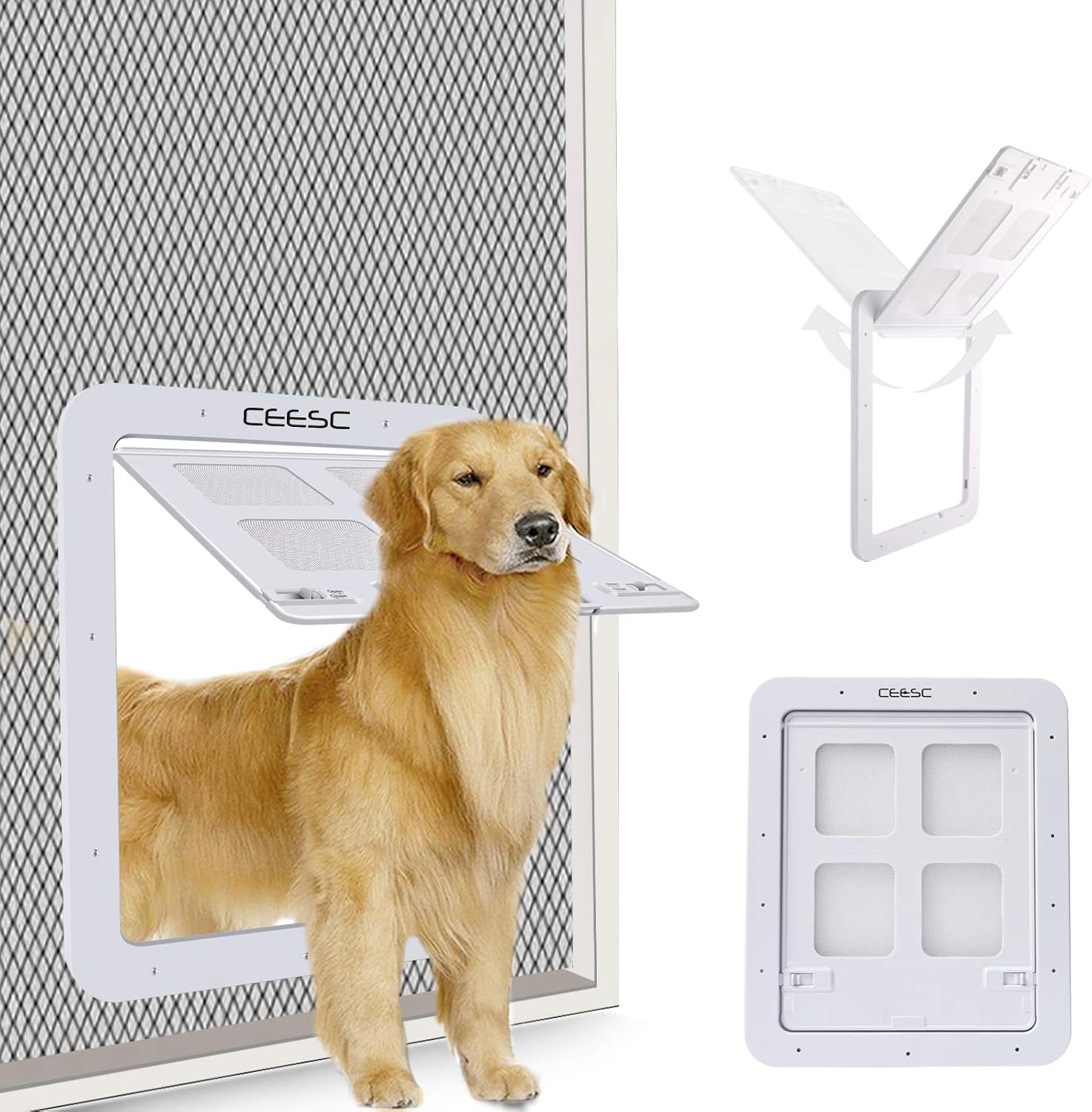 CEESC Dog Screen Door - Lockable Pet Door for Easy Access