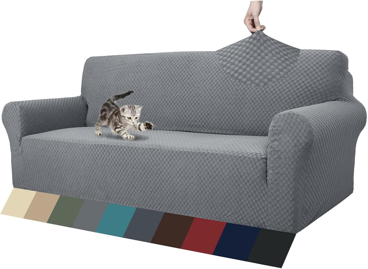 High Stretch Jacquard Couch Covers for 3 Cushion Sofa Protection