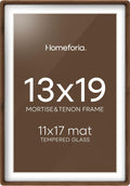 Homeforia 13x19 Picture Frame in Brown Wood for Art Display