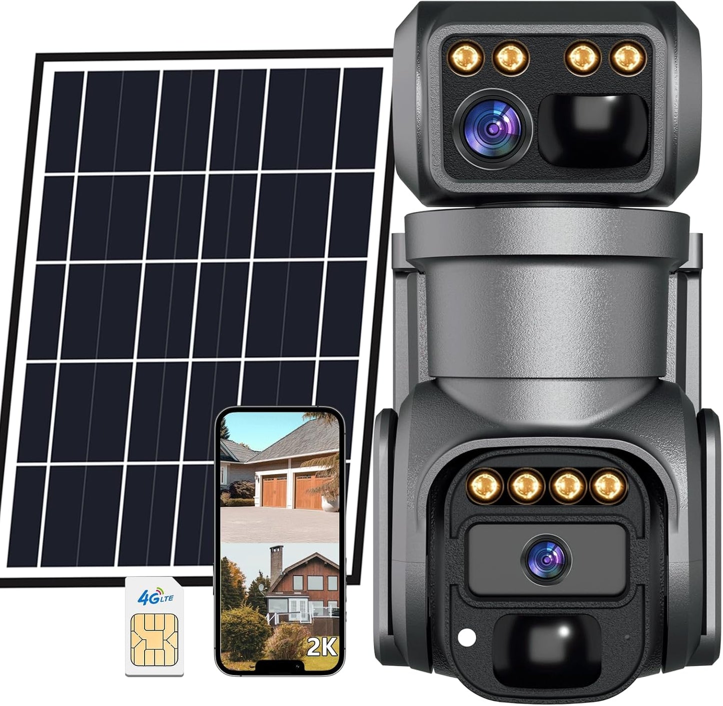 4G LTE Cellular Security Camera with 2K Color Night Vision