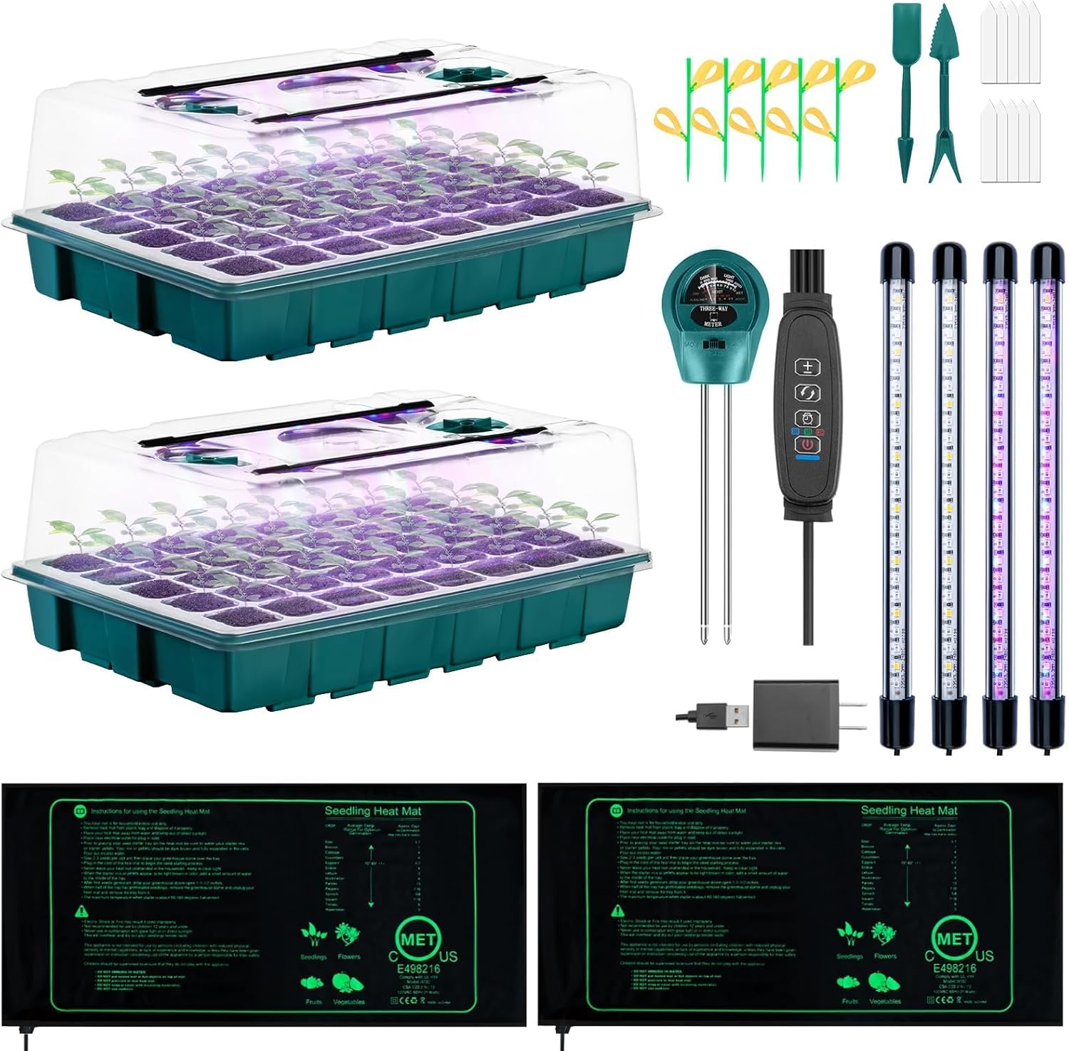 Ultimate Indoor Seed Starter Kit 2-Pack - Fast Germination!