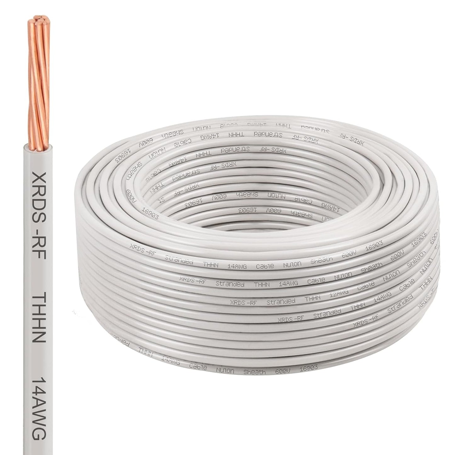 14AWG THHN Wire 200FT Stranded Bare Copper Conductor Cable