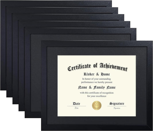 11x14 Diploma Frame 6 Pack for College Certificates and Degrees