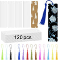 120 Pcs Sublimation Bookmark Blanks with Tassels - Bulk DIY Set