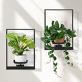Wall Plant Holder Window Plant Shelves Set of 2 - Space-Saving Metal
