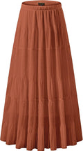 NASHALYLY Women's Chiffon High Waist Pleated A-Line Maxi Skirt so