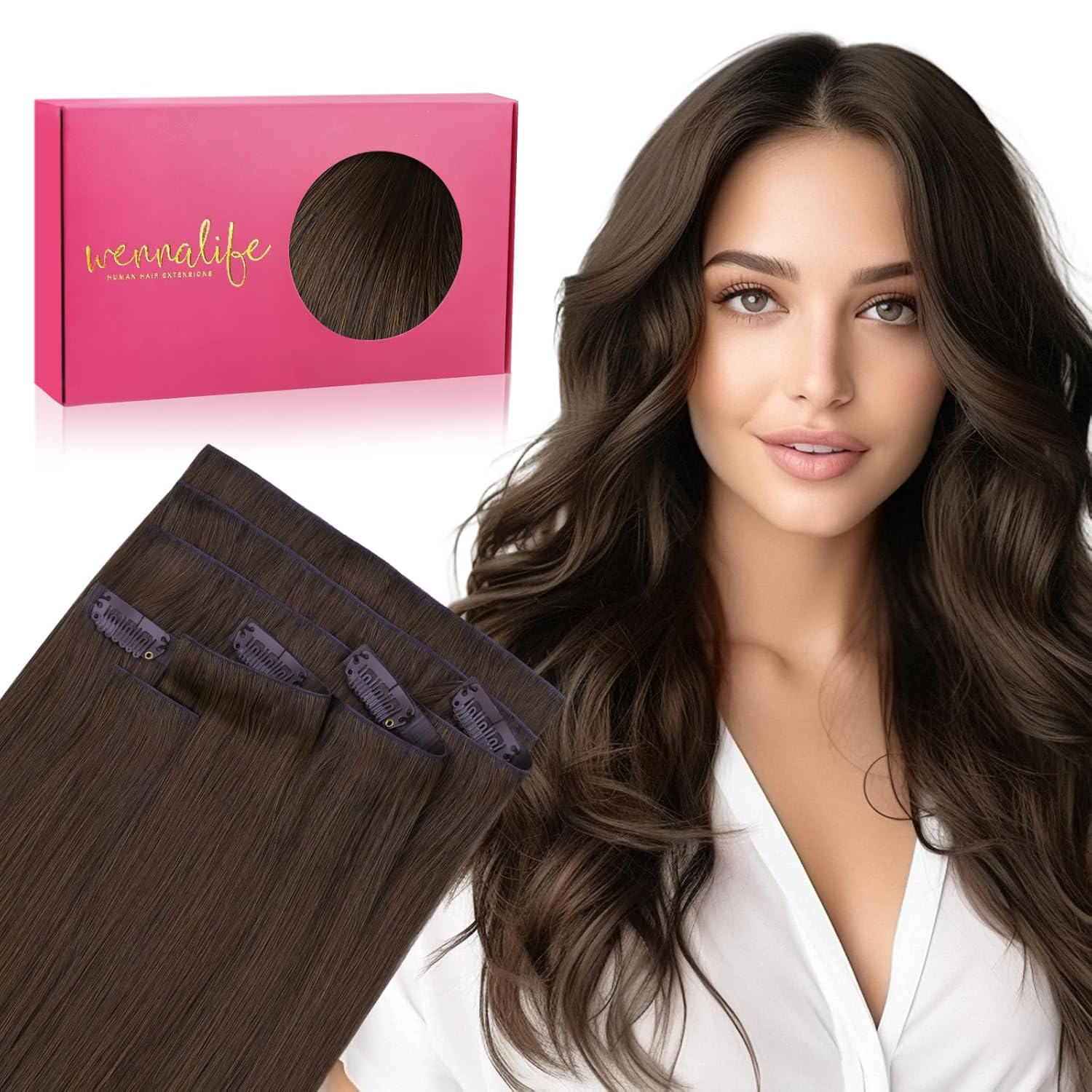 WENNALIFE Invisi Edge Clip in Hair Extensions for Seamless Blend