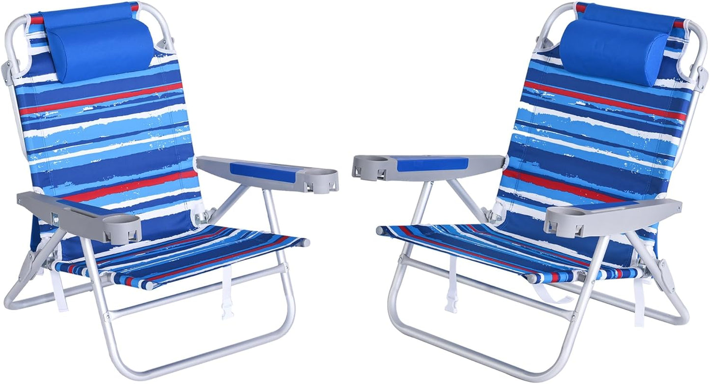 SUNNYFEEL XL Beach Chairs 2 Pack: 5 Positions, 500 LBS Capacity