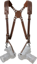 Padwa Lifestyle Dark Brown Dual Camera Harness - Dual Shoulder Leather