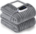 Sealy Heated Blanket Electric Throw, Ribbed Flannel to Sherpa - Cozy