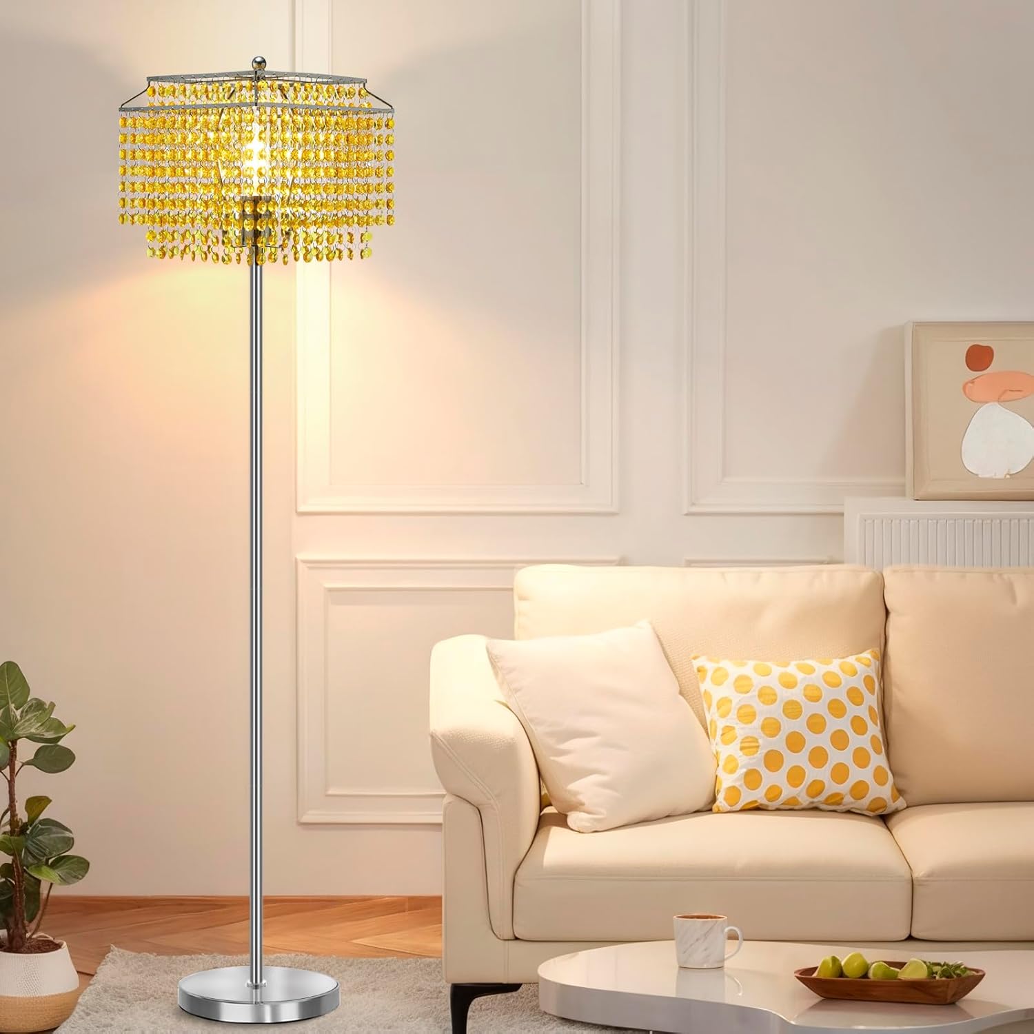 Luvkczc Crystal Floor Lamp - Elegant 64in Tall Design