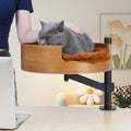 Cat Bed Desk with Pet Mat and Hammock - Space-Saving Desk Perch