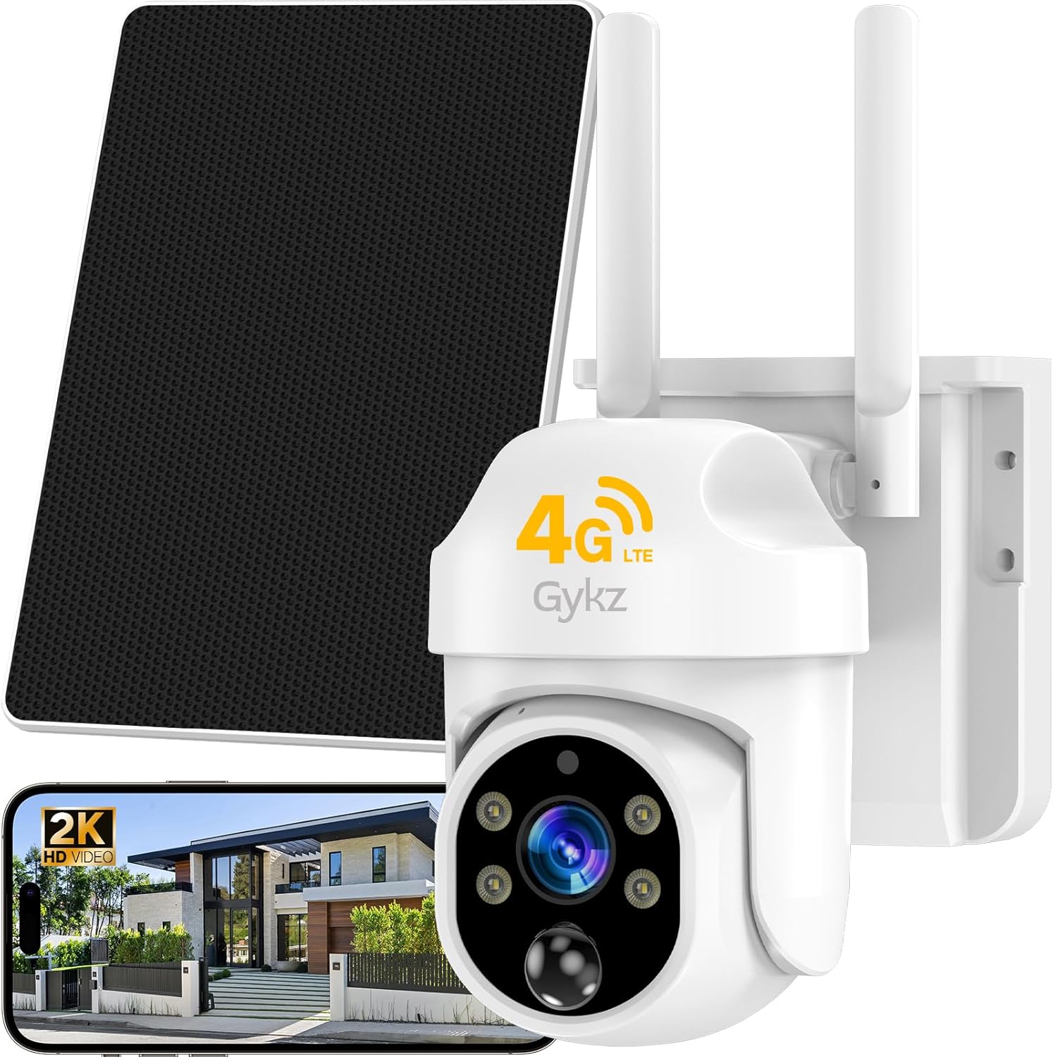 4G LTE Cellular Solar Security Camera with Night Vision & Audio