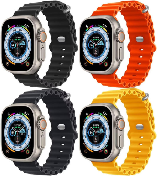 Ocean Band 4 Pack for Apple Watch: Ultra 2 Sport Strap Set