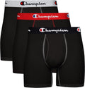 Champion Boxer Briefs for Men - Stretch Cotton Moisture-Wicking Pack