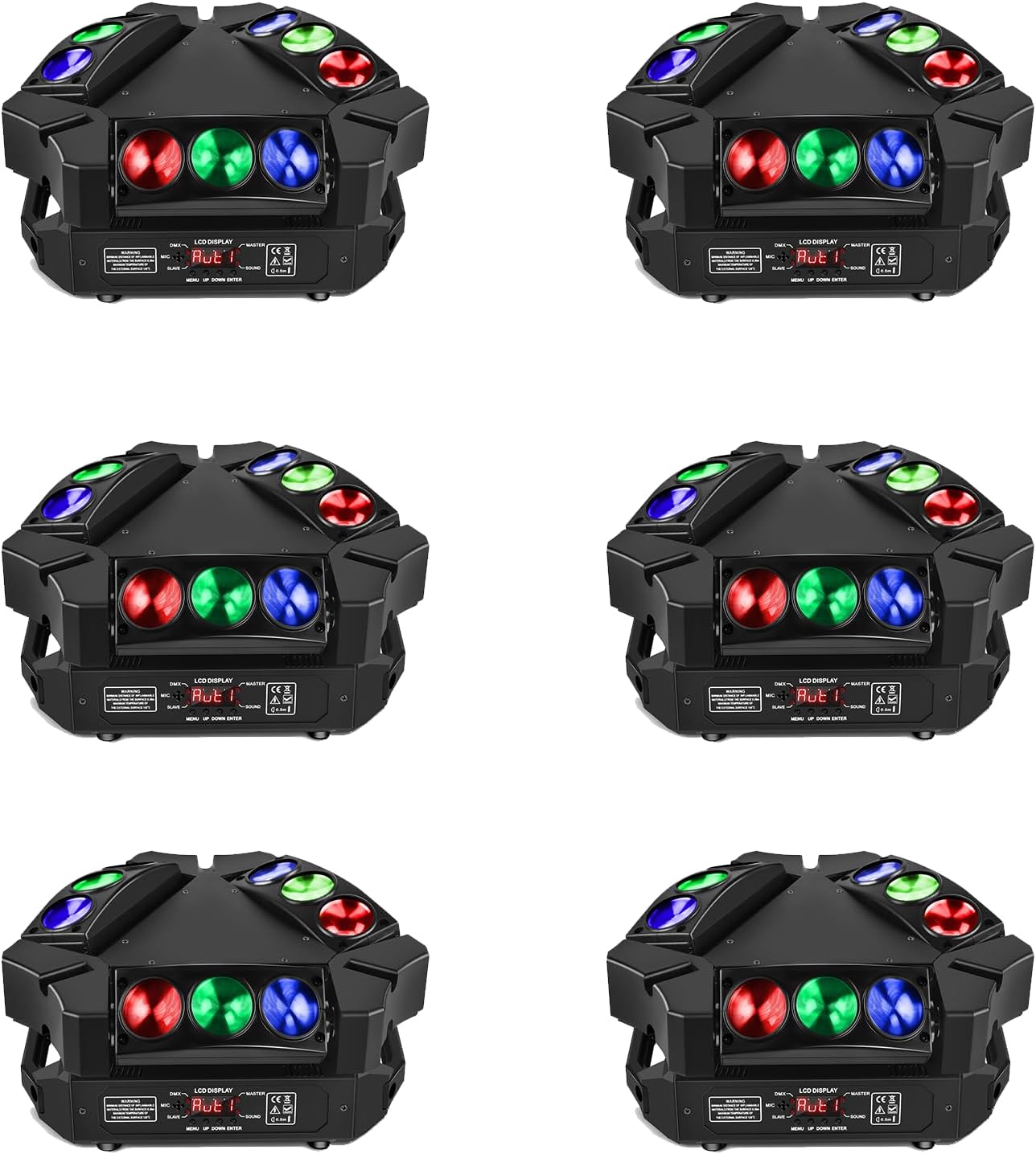 6-Pack Spider Moving Head Lights for Stunning Stage Effects