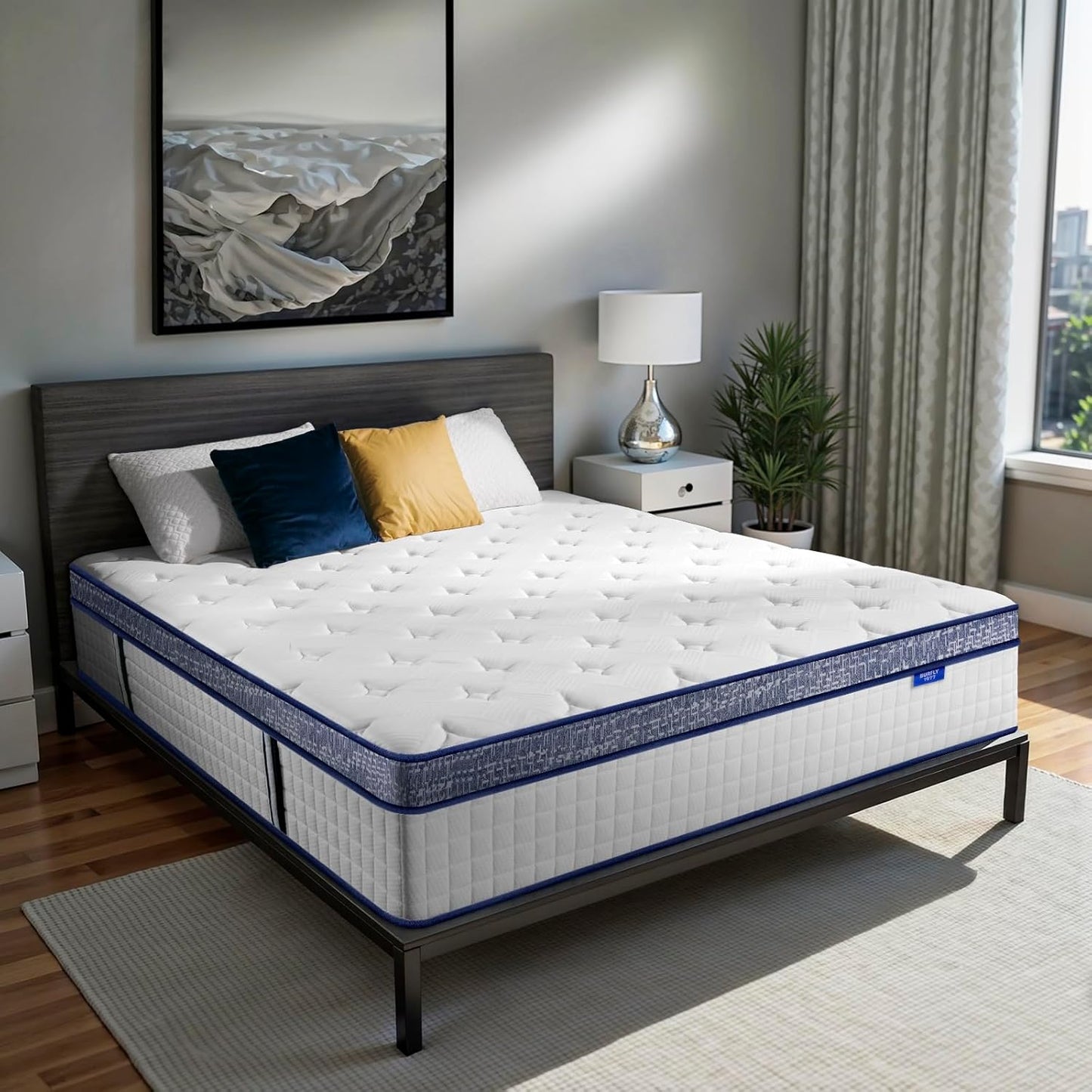 King Mattress 12 Inch Hybrid Memory Foam for All Sleep Positions