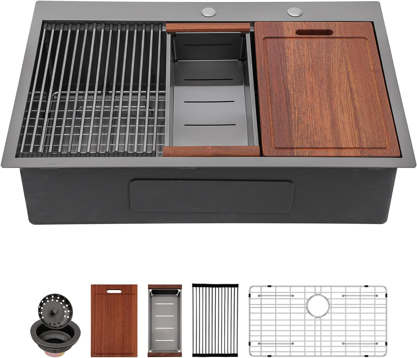 Sarlai 33 Inch Black Drop In Kitchen Sink Workstation Review