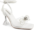 Zzheels Double Bowknots Crystal Sandals Clear Slingback (Style RYK9)