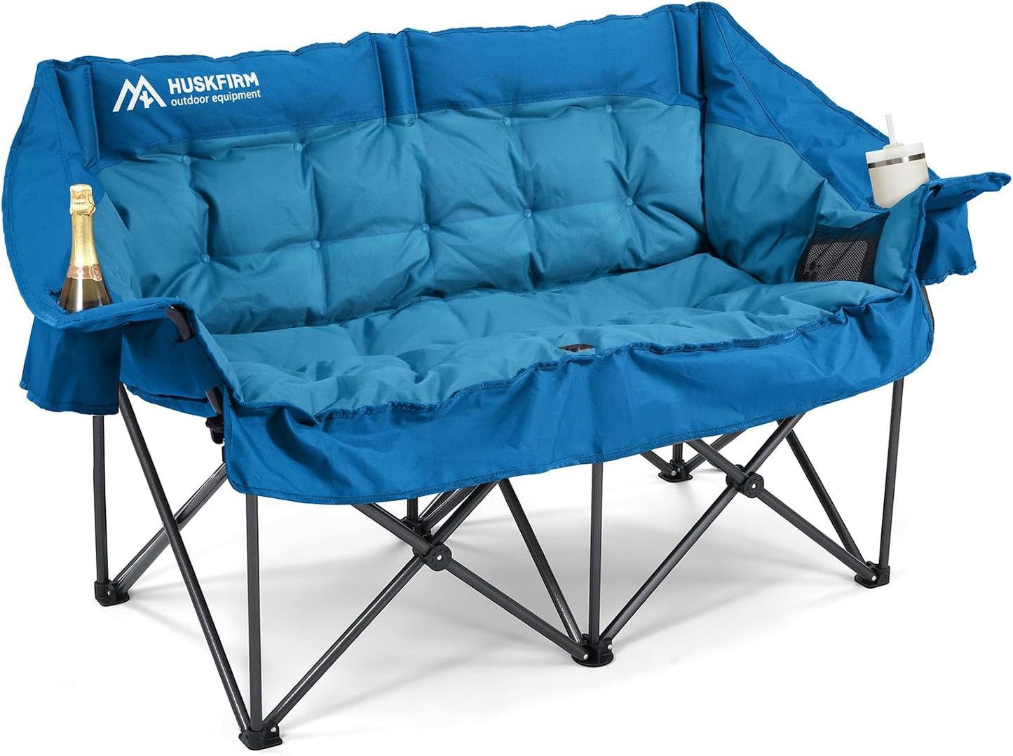 Double Camping Chairs Padded Loveseat Chair for 2 Person